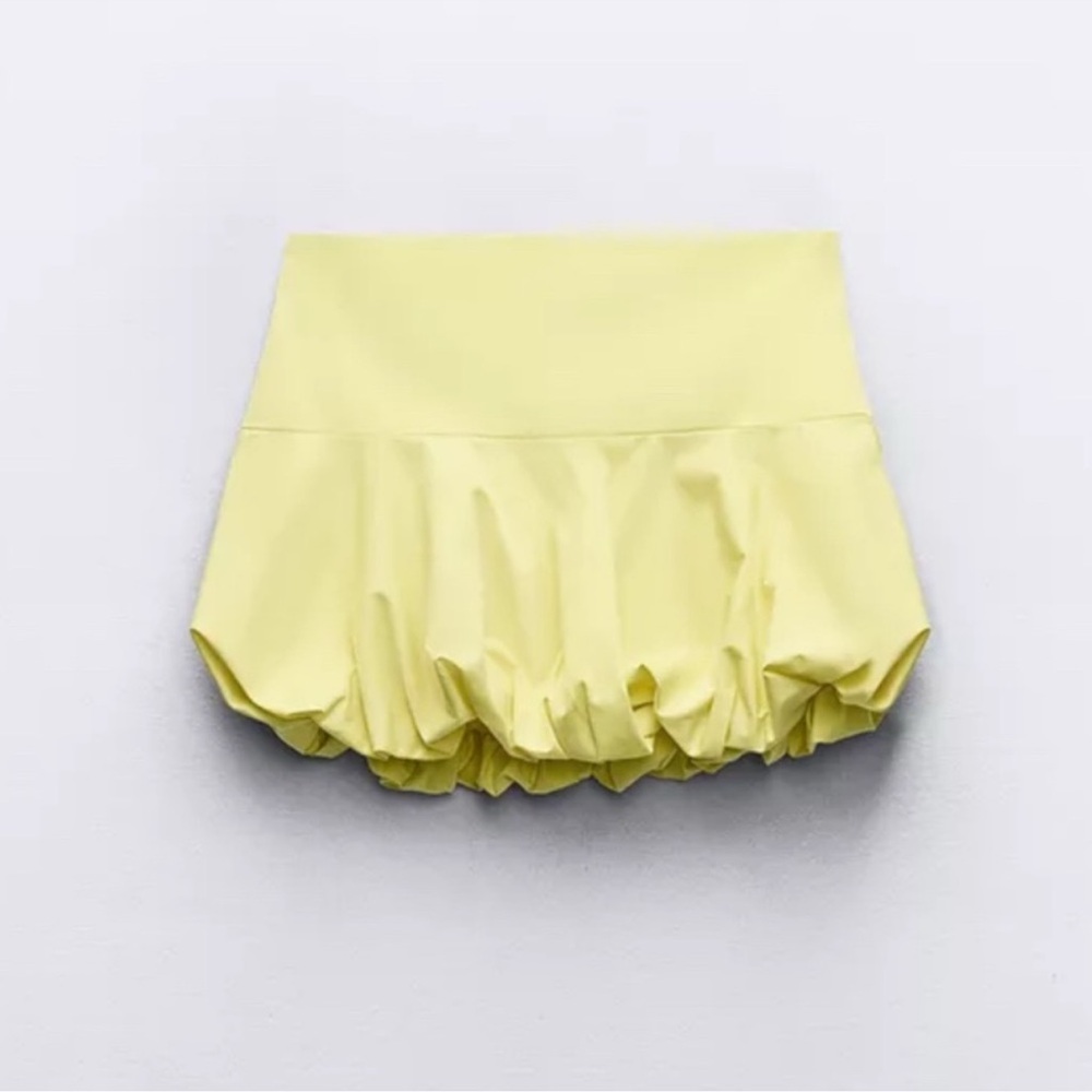 ZARA Lemon Yellow Bubble Mini Skirt xs